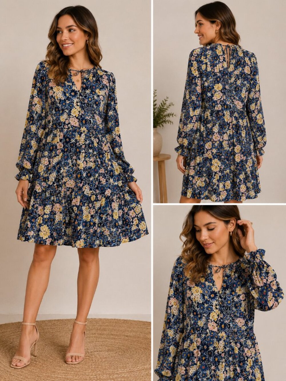 LOFT Women's Floral Tiered Peasant Dress - Size Small